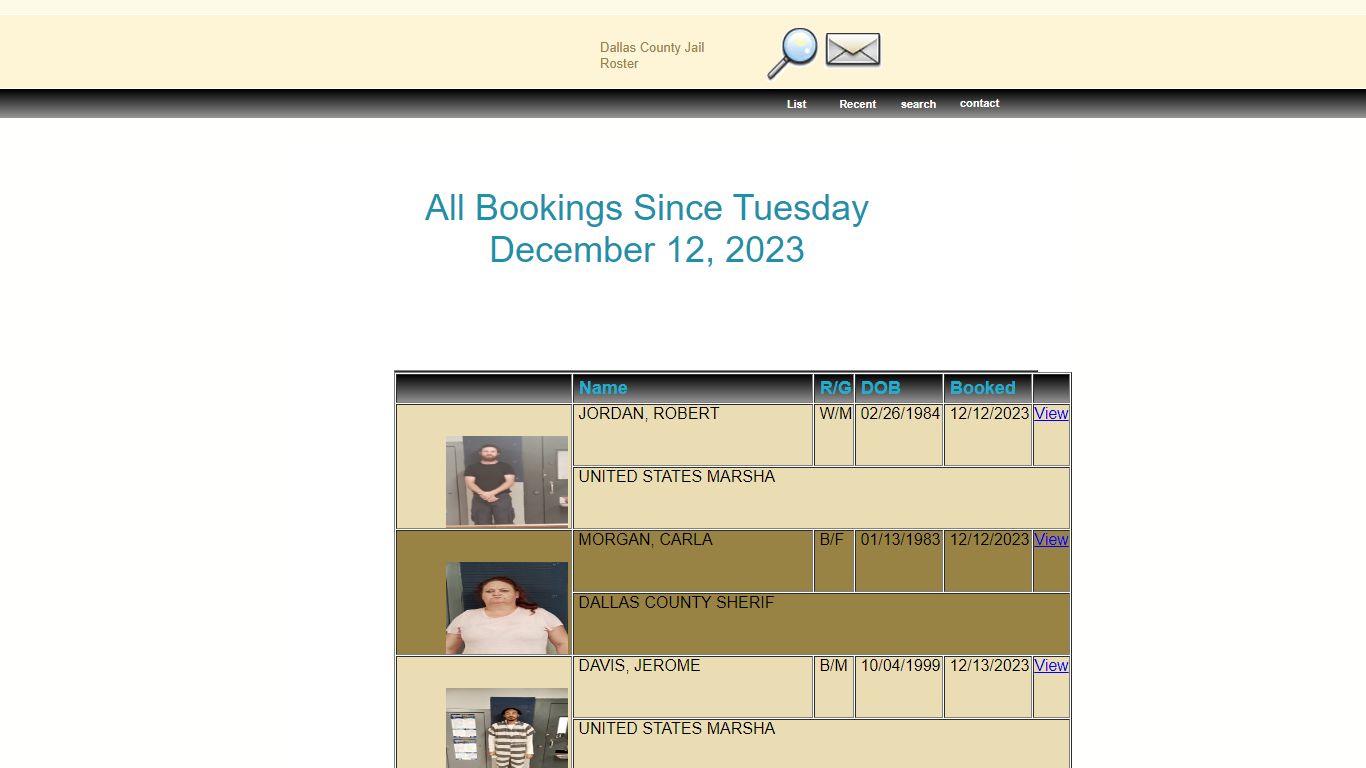 Inmate List - Dallas County